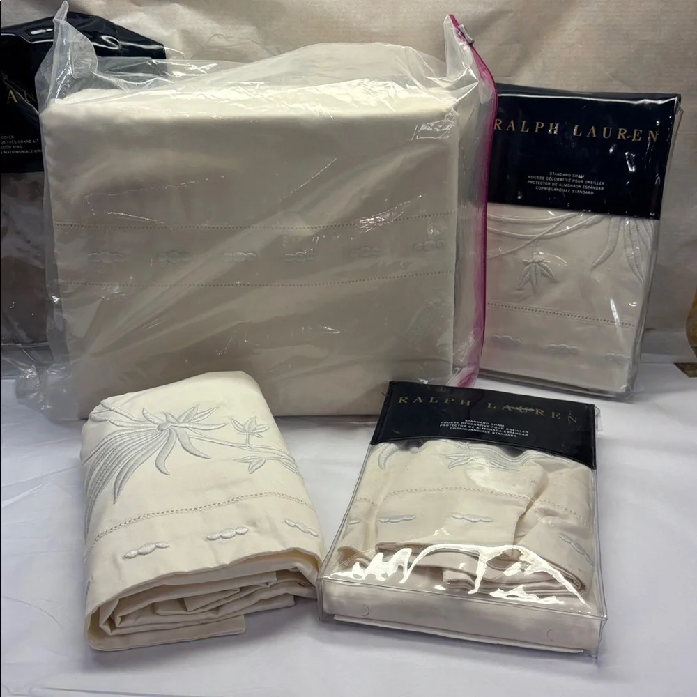 4 Pc Set Ralph Lauren Hillsboro Islesboro Duvet Cover Set